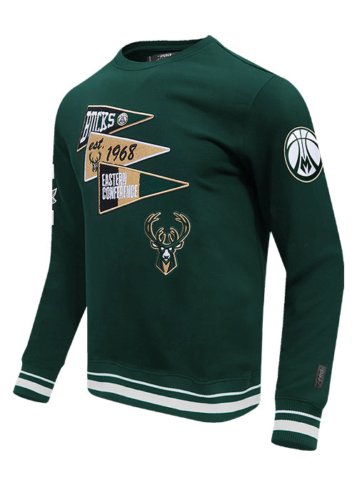 Pro Standard Pennants Milwaukee Bucks Crewneck Sweatshirt-angled front