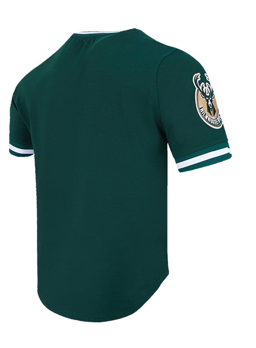 Pro Standard Classic Chenille Milwaukee Bucks Drop Hem T-Shirt-angled back