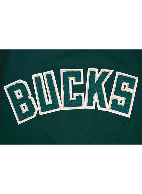 Pro Standard Classic Chenille Milwaukee Bucks Drop Hem T-Shirt-chest