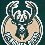Pro Standard Classic Chenille Milwaukee Bucks Drop Hem T-Shirt-sleeve patch