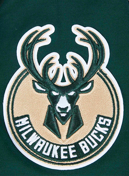 Pro Standard Classic Chenille Milwaukee Bucks Drop Hem T-Shirt-sleeve patch