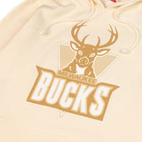 Mitchell & Ness HWC Sandman Milwaukee Bucks Hooded Sweatshirt-close up