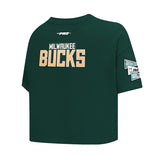 Women's Pro Standard Pennants Milwaukee Bucks Boxy T-Shirt-back