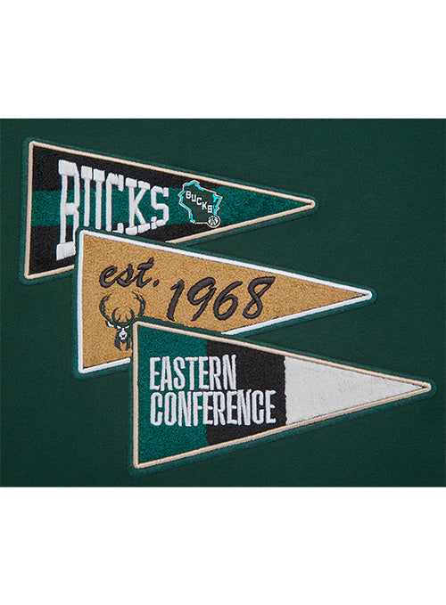 Women's Pro Standard Pennants Milwaukee Bucks Hooded Sweatshirt-back
