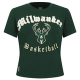 Women's Pro Standard Old English Milwaukee Bucks Slim Fit T-Shirt-front