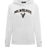 Women's Pro Standard Classic White Milwaukee Bucks Hooded Sweatshirt-front