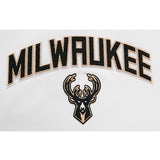 Women's Pro Standard Classic White Milwaukee Bucks Hooded Sweatshirt-chest