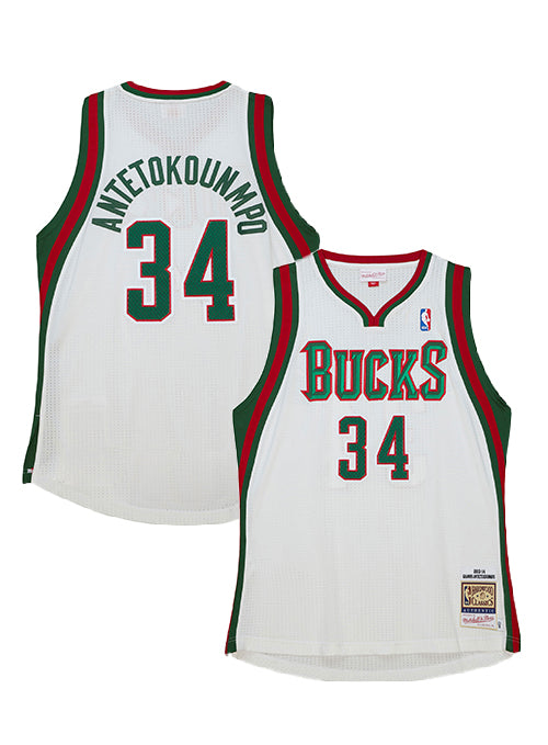 Mitchell & Ness HWC '13 Giannis Antetokounmpo Milwaukee Bucks Authentic Jersey-collage