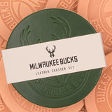 Woolly Made 4-Pack Milwaukee Bucks Leather Coasters-packaging