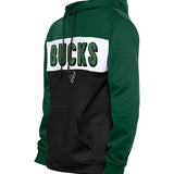 New Era Game Day Block Milwaukee Bucks Hooded Sweatshirt-Front