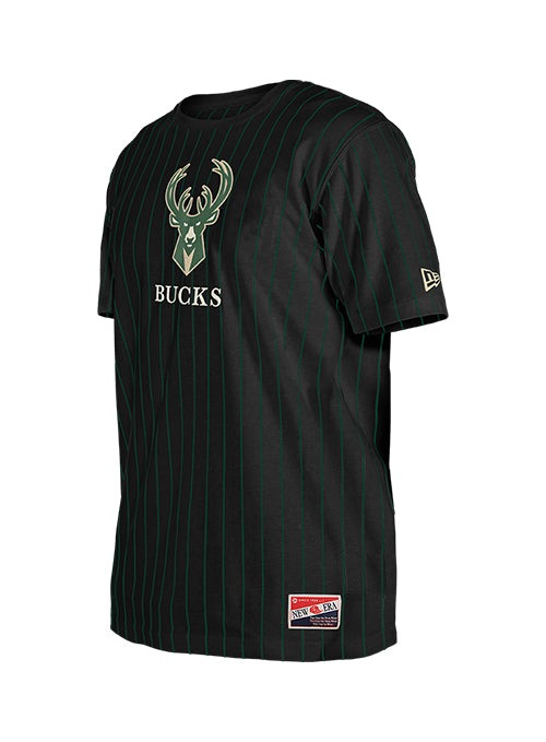 New Era Game Day Milwaukee Bucks Pinstripe T-Shirt-front