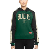 Women's New Era Throwback Milwaukee Bucks Pipe Hooded Sweatshirt