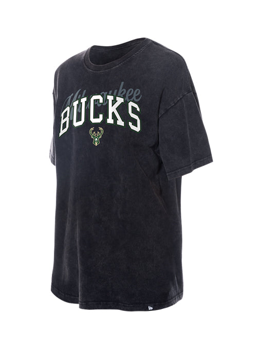 Women's New Era Evergreen Milwaukee Bucks Washed T-Shirt-front