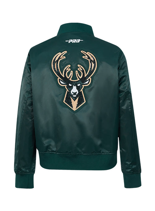 Women's Pro Standard Game Day Milwaukee Bucks Satin Jacket-back