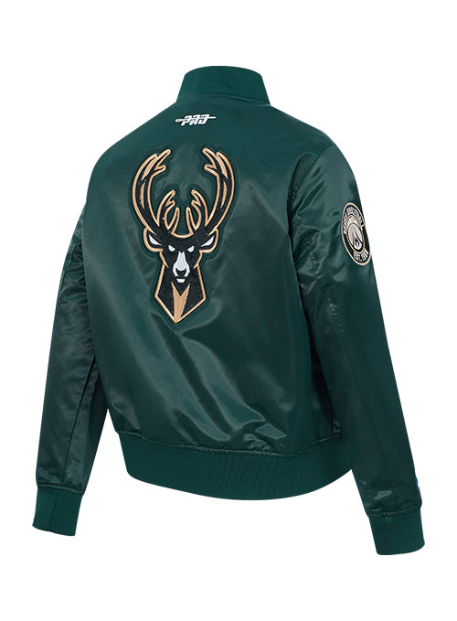 Women's Pro Standard Game Day Milwaukee Bucks Satin Jacket-angled right