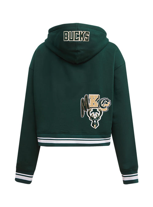 Women's Pro Standard Ransom Milwaukee Bucks Cropped Hooded Sweatshirt