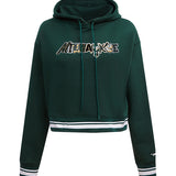 Women's Pro Standard Ransom Milwaukee Bucks Cropped Hooded Sweatshirt-front