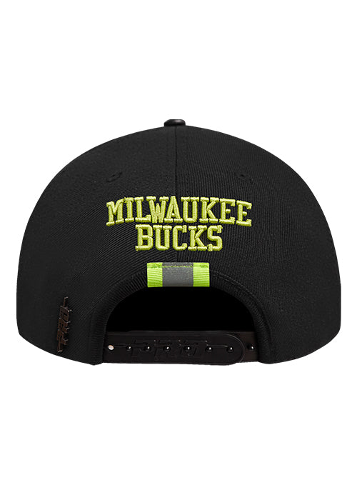 Pro Standard High Visibility Milwaukee Bucks Pinch Front Adjustable Hat-bsck