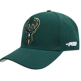 Pro Standard Ransom Milwaukee Bucks Pinch Front Snapback Hat-angled left