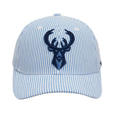 Pro Standard Seersucker Milwaukee Bucks Adjustable Dad Hat-front