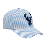 Pro Standard Seersucker Milwaukee Bucks Adjustable Dad Hat=right