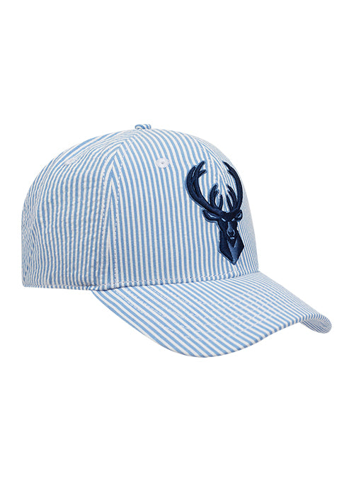 Pro Standard Seersucker Milwaukee Bucks Adjustable Dad Hat=right