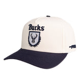 Pro Standard Seersucker Milwaukee Bucks Pinch Front Snapback Hat-left