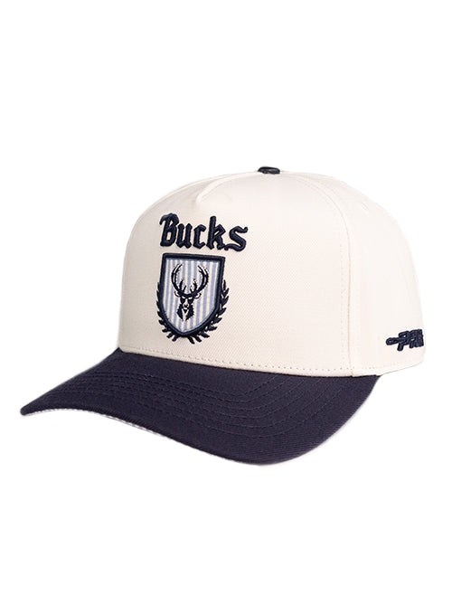 Pro Standard Seersucker Milwaukee Bucks Pinch Front Snapback Hat-left