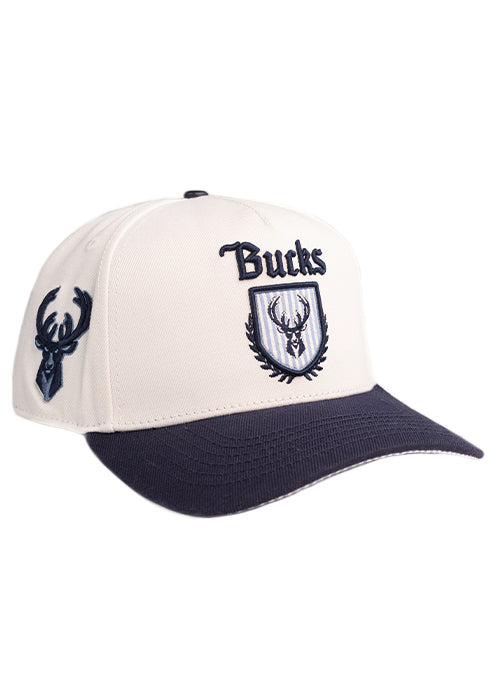Pro Standard Seersucker Milwaukee Bucks Pinch Front Snapback Hat-right