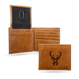 Rico Personalized Milwaukee Bucks Brown Billfold Wallet