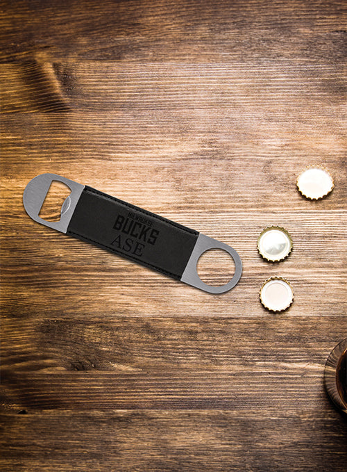 Rico Personalized Milwaukee Bucks Black Bottle Opener-lifestyle
