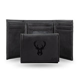 Rico Personalized Milwaukee Bucks Trifold Black Wallet
