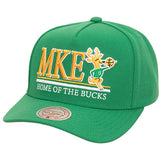 Mitchell & Ness Home Of Milwaukee Bucks Pro Pinch Front Adjustable Hat-front