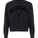 Women's Sportiqe Metal Peppers Milwaukee Bucks Crewneck Sweatshirt