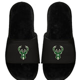 ISlide Icon Fur Black Milwaukee Bucks Sandals