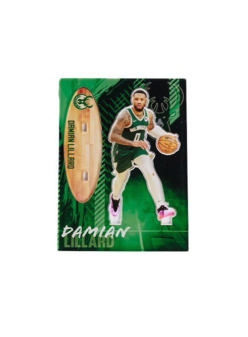 The Highland Mint Damian Lillard Milwaukee Bucks Acrylic Player Stand-packaging