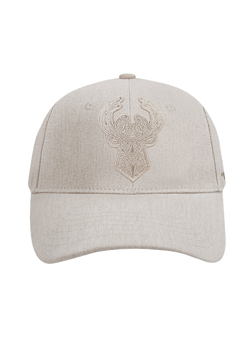 Pro Standard Classic Cream Milwaukee Bucks Pinch Snapback Hat-front