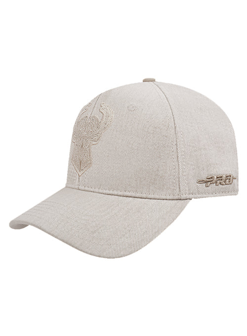 Pro Standard Classic Cream Milwaukee Bucks Pinch Snapback Hat-left