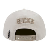 Pro Standard Classic Cream Milwaukee Bucks Pinch Snapback Hat-back