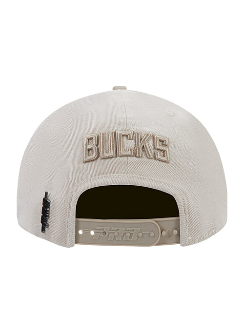 Pro Standard Classic Cream Milwaukee Bucks Pinch Snapback Hat-back