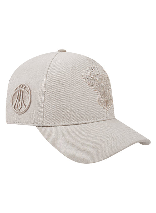 Pro Standard Classic Cream Milwaukee Bucks Pinch Snapback Hat-right