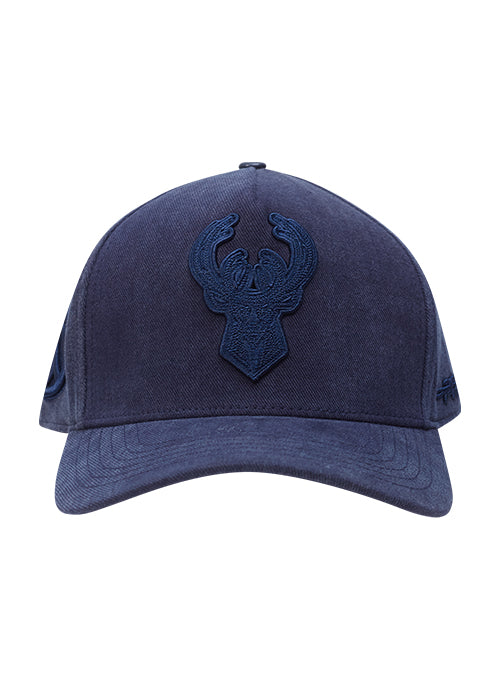 Pro Standard Classic Navy Washed Milwaukee Bucks Pinch Adjustable Hat-front