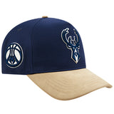 Pro Standard Signature Suede Navy Milwaukee Bucks Adjustable Hat