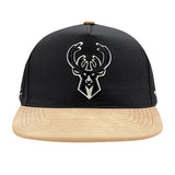 Pro Standard Signature Suede Black Milwaukee Bucks Snapback Hat-front