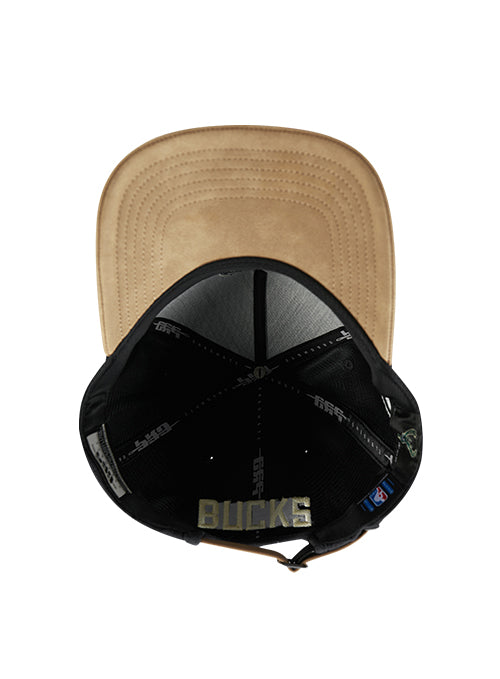 Pro Standard Signature Suede Black Milwaukee Bucks Snapback Hat-UV