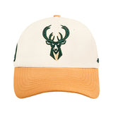 Pro Standard Signature Suede Cream Milwaukee Bucks Arc Adjustable Hat-front