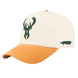 Pro Standard Signature Suede Cream Milwaukee Bucks Arc Adjustable Hat-left