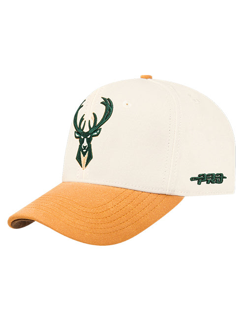 Pro Standard Signature Suede Cream Milwaukee Bucks Arc Adjustable Hat-left