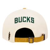 Pro Standard Signature Suede Cream Milwaukee Bucks Arc Adjustable Hat-back