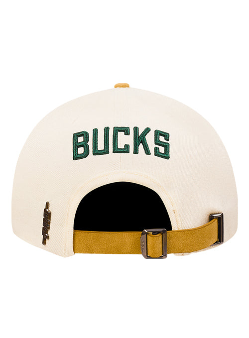 Pro Standard Signature Suede Cream Milwaukee Bucks Arc Adjustable Hat-back